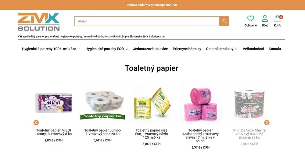 Hygienashop, e-shop s hygienickými potrebami