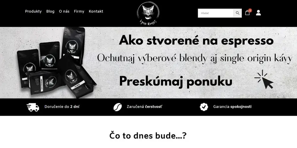 Lynx Roast, e-shop s výberovou kávou