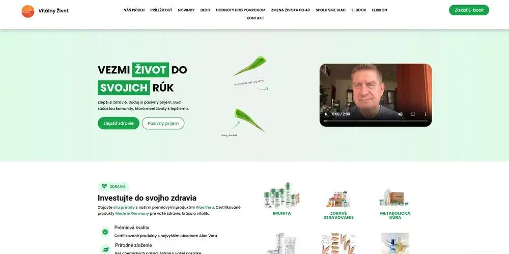 Vitálny život, web pre distribútora LR Health & Beauty