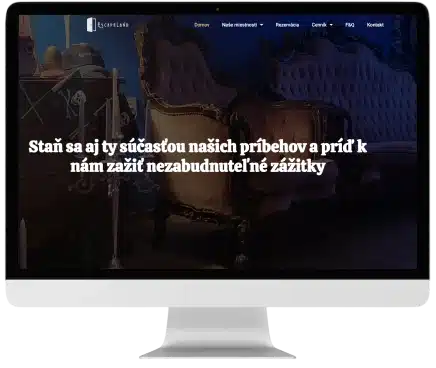 Escapeland, pôvodná web stránka pred redizajnom