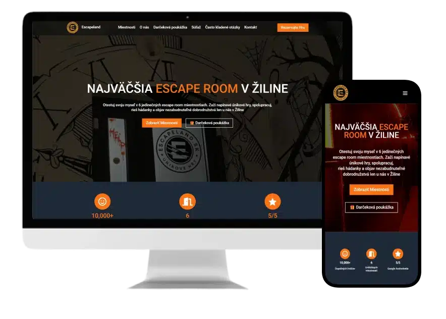Redizajn web stránky pre Escapeland Redizajn web stránky pre Escapeland